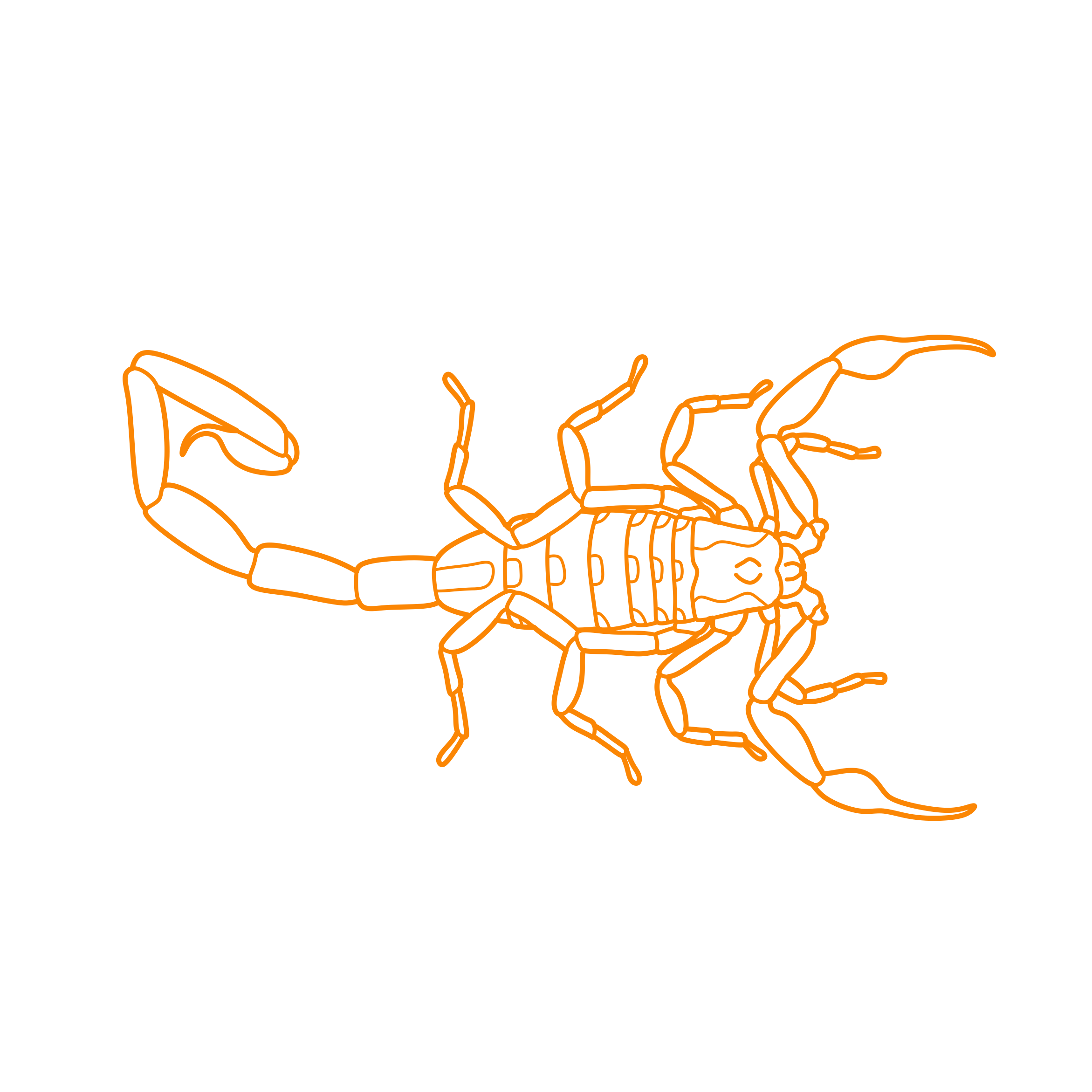 Animals Arachnids Striped Bark Scorpion Outline Svg File Free Vectors